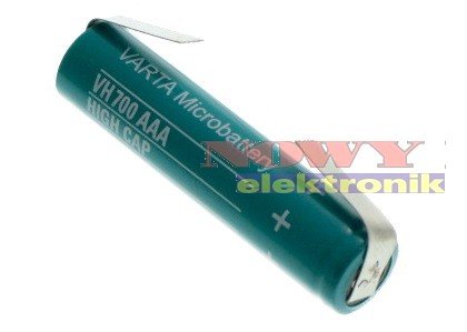 Akumulator do pakietu VH700 AAA Varta 1,2V 700mA 10x44mm Ni-MH R3 - AKUMULATORY - Akumulatory do Pakietów