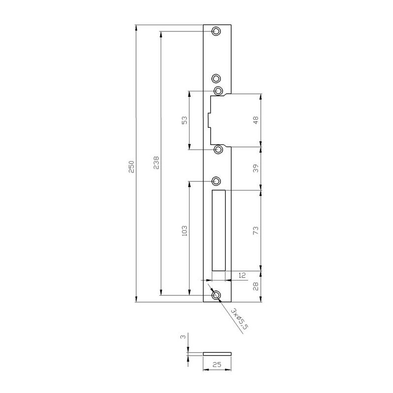 Płaskownik długi, Szyld 2501 malowany-Sterowanie i Kontrola dostępu