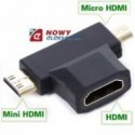 Przejście HDMI gn./wt micro&mini HDMI