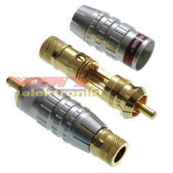 Wtyk RCA GOLD Vitalco chromowa-Podzespoły Elektroniczne