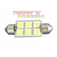 Dioda LED T10X36CANBUS 6SMD5050W biała