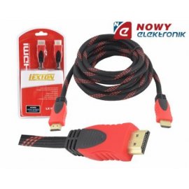Kabel HDMI 1.5m czerwony/niebie. V1,4