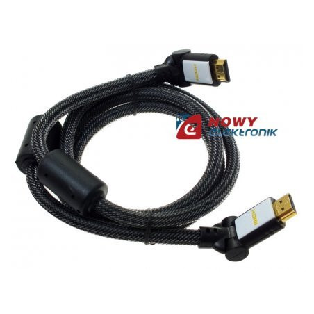 Kabel HDMI 1m kątowy regul.Vitalco