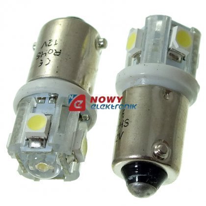 Dioda LED BA9S 1+4SMD W 12V BAX9S-09-W biała