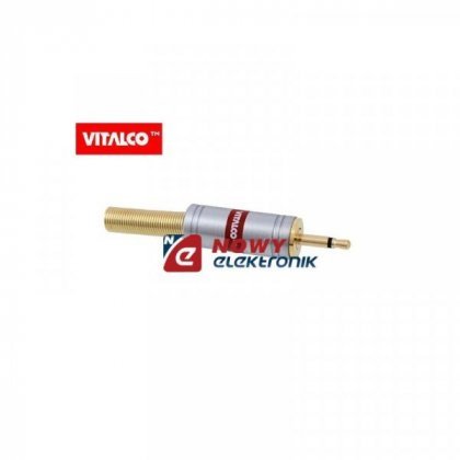 Wtyk JACK 2,5mm mono CHROME 4mm JW012 Vitalco