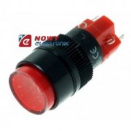 Przycisk LAS1Y-11-R-24V 16mm czerwony z LED 24V