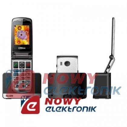 Telefon GSM MAXCOM MM822BB bia. dla Seniora SOS