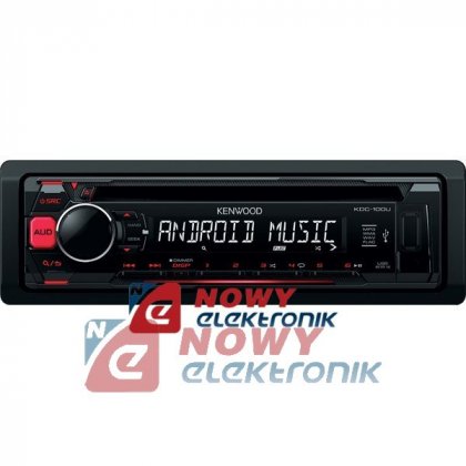 Radio samoch.KENWOOD KDC-100UR  CD+USB RED czerwone podświetlenie