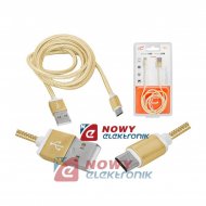 Kabel USB Wt.A-mikroUSB 1m złoty (micro)