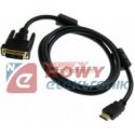 Kabel HDMI - DVI 3.0m 19pin+filt