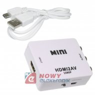 Konwerter HDMI/AV RCA Audio NEPOWER wejście HDMI/wyjście AV