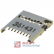Gniazdo montażowe karty microSD montaż SMD 8 pin