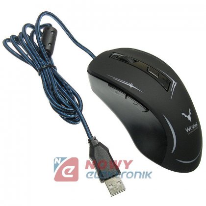 Mysz Optyczna Gamingowa WESDAR X4 2100DPI Czarna HQ regul.DPI podśw.LED