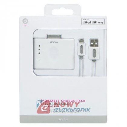 PowerBank 1500mAh IPod 30pin ICIDU + kabel USB-miniUSB