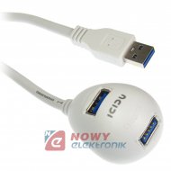 Kabel USB 3.0 Wt.A/gn.A (x2) (1gn. DATA, 1gn. Ładow.) ICIDU