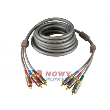 Kabel 3*RCA 5m HiFi 10mm z filt. Filtrem MRS-112