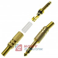 Wtyk JACK 6,3mm STEREO GOLD
