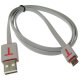 Kabel USB-Micro USB 2.0 szary 1m 2.4A płaski slim NEPOWER