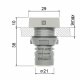 Kontrolka LED Voltomierz niebies 22mm 20-500VAC kwadrat miernik napięcia