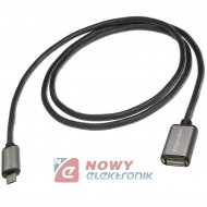 Kabel USB gn.A-mikroUSB 1m K&M OTG gniazdo-wtyk przedłużacz K&M