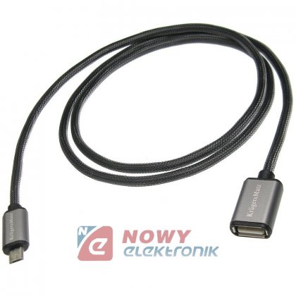 Kabel USB gn.A-mikroUSB 1m K&M OTG gniazdo-wtyk przedłużacz K&M