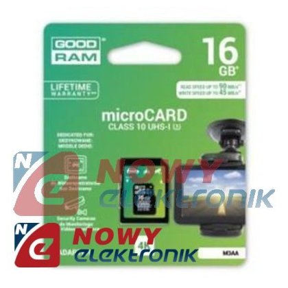 Karta pamięci micro SDHC 16GB U3 U3 UHS Goodram  z adapt. 90/45 MB/s