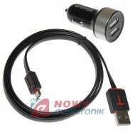 Ładowarka USB Samochodowa Zestaw 3.1A z kablem micro USB NEPOWER zasilacz
