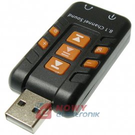 Karta dźwiękowa USB2.0 8.1 kanał adapter (WIN XP,VISTA,7,8,10) NEPOWER