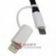 Kabel USB-Micro+iPhone 1m WESDAR 2in1 T1 High Quality Czarno-Biały Iphone