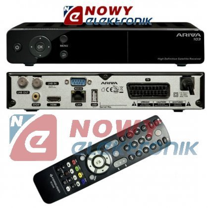 Tuner sat. cyfrowy ARIVA103  DVB-S DVB-S2 HDTV FERGUSON/BLACK