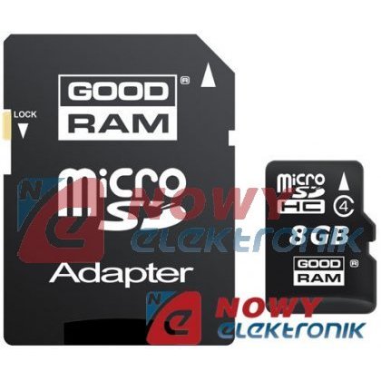 Karta pamięci micro SDHC 8GB God CLASS 4 Goodram z adapt. SD