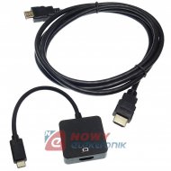 Adapter USB-C do HDMI + kabel HDMI 1.5m konwerter do Apple MacBook