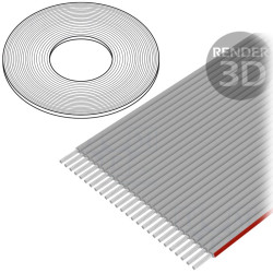 Przewód wstążkowy 26-żył 1mm AWG28 r-1,00mm kabel szary ROLKA 30,5m-Przewody i Druty w metrażu