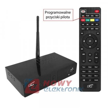 Tuner TV naz. LTC HDT03 DVB-T-2 Wi-Fi z pilotem programowalnym