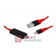 Konwerter Iphon MHL HDMI+USB 2M Adapter Kabel MHL-HDMI lightning