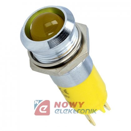 Kontrolka LED 24V żółta    14mm 24-28VDC IP67 metal