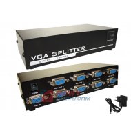 Rozdzielacz VGA 1/8 150MHz   HQ ze wzmacniaczem,rozgałęźnik SVGA