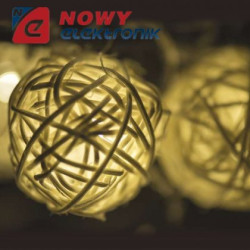 Lampki ozdobne WOOD BALL 3M WW | 16LED IP20 choinkowe christmas-Oświetlenie