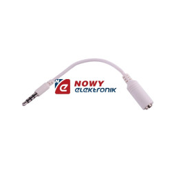Kabel wt.ipod/iphon-gn.3,5 audio adapter 4-pol pin czarne/białe-Telefony i Smartfony