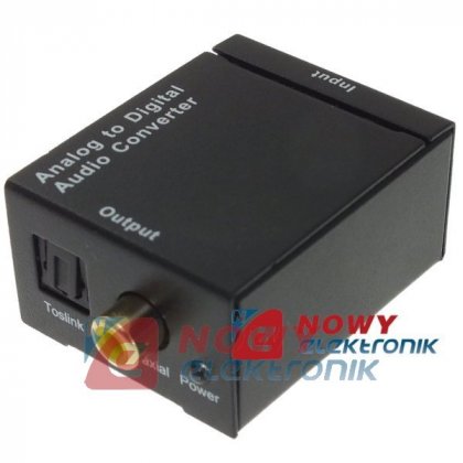 Konwerter sygnału audio A/C RCAx2--SPDIF Toslink+Coaxial