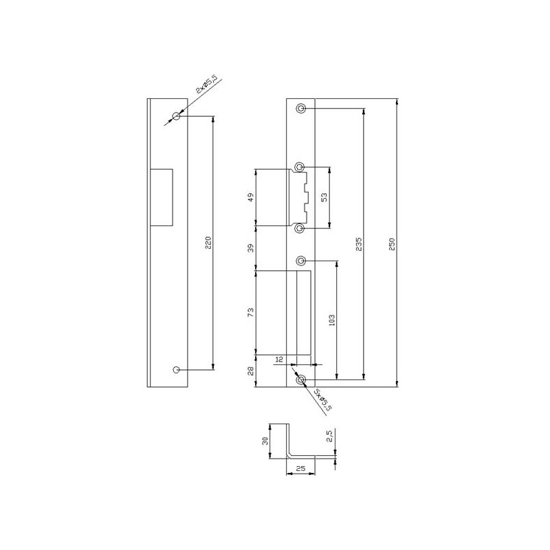 Kątownik prawy długi. Szyld malowany-Sterowanie i Kontrola dostępu