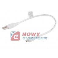 Kabel USB-Micro 25cm krótki  microUSB do Power Banków