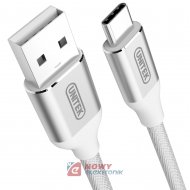 Kabel USB wt.A-USB-C 1m Silv.2.0 K.--31211 UNITEK USB2.0 /USBC wtyk-wtyk