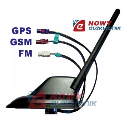 Antena sam. dachowa FM+GPS+GSM aktywna-Płetwa Rekina VW AUDI FAKRA ORYG