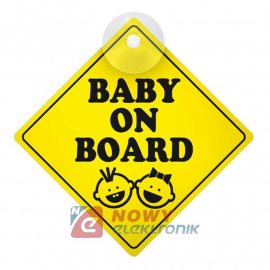 Tabliczka Baby on Board (*) do zawieszenia w aucie, LAMPA