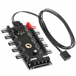 Adapter MOLEX rozdzielacz HUB zasilania wentylatorów 10 4 pin-Komputery i Tablety