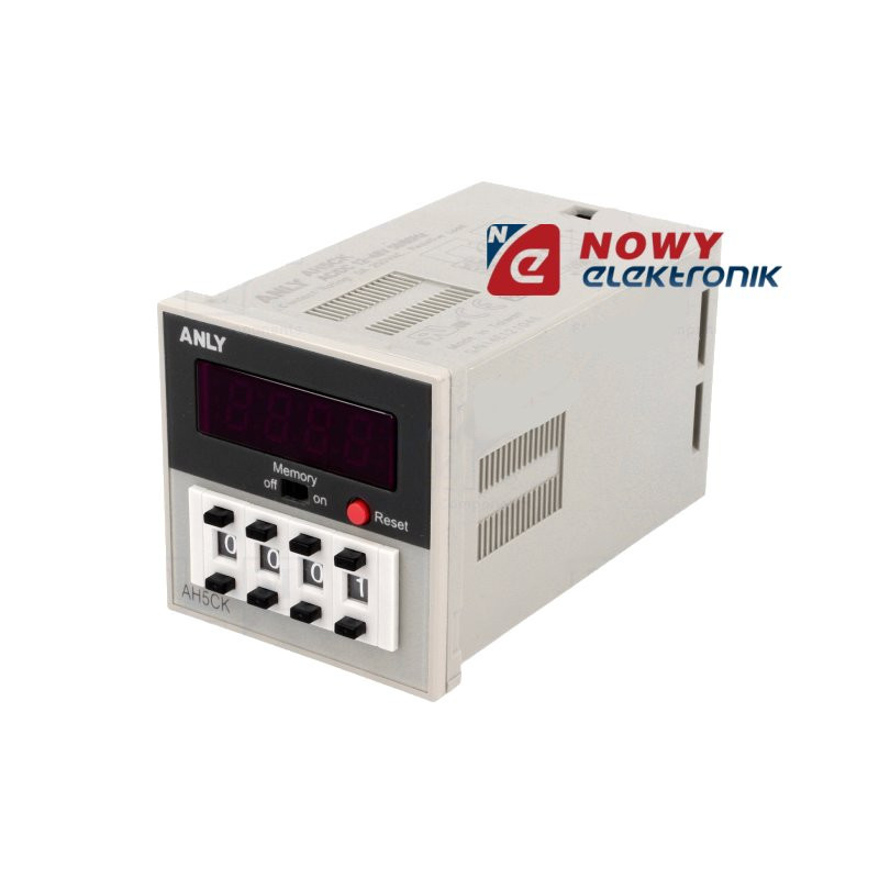 Licznik impulsów AH-5-CK 12-48V| VAC/DC LED +gniazdo DIN podstawka-Sterowniki i Czujniki Przemysłowe