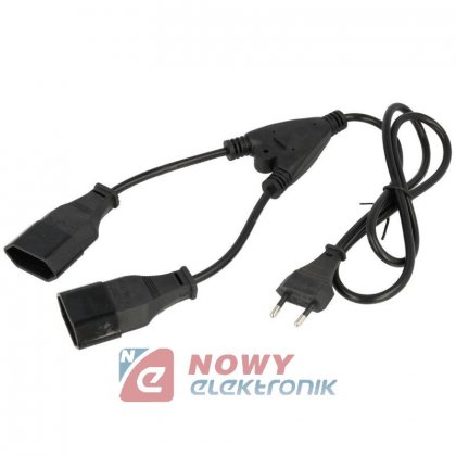 Kabel zasil. rozgałęźnik Y AK-RD-05A CEE 7/16 plaski 1,2m