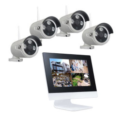 Zestaw monitoringu bezprzew LCD| 4-kanał. WI-FI z monitorem 10" LCD-Monitoring CCTV