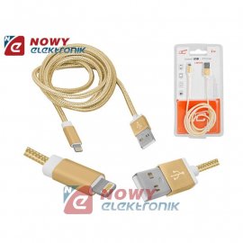 Kabel USB-Apple iPhone/8p 1m zł. złoty  ipad